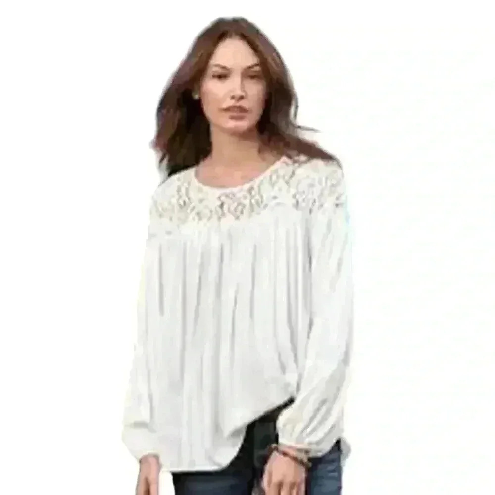Sundance Women’s Small Mystic Moonrise Boho Peasant Pleated Top